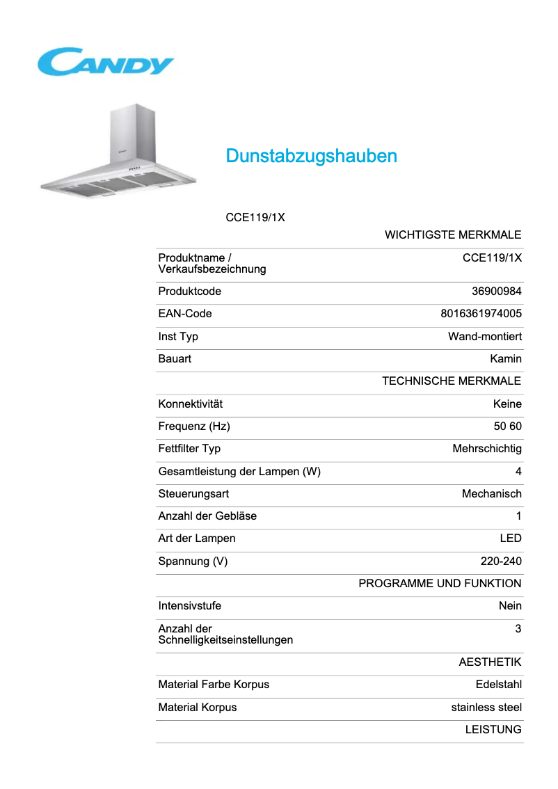Imagen de la primera página del manual del dispositivo CCE119/1X