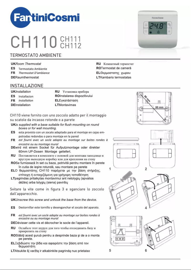Imagen de la primera página del manual del dispositivo CH110