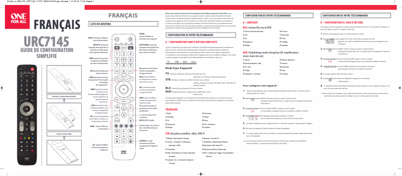 Página nº 1 - Manual de usuario One for all Evolve 4 URC 7145