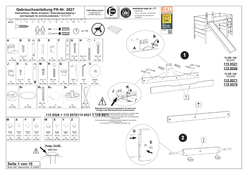 Página 1 del manual Manual de usuario Paidi Ylvie