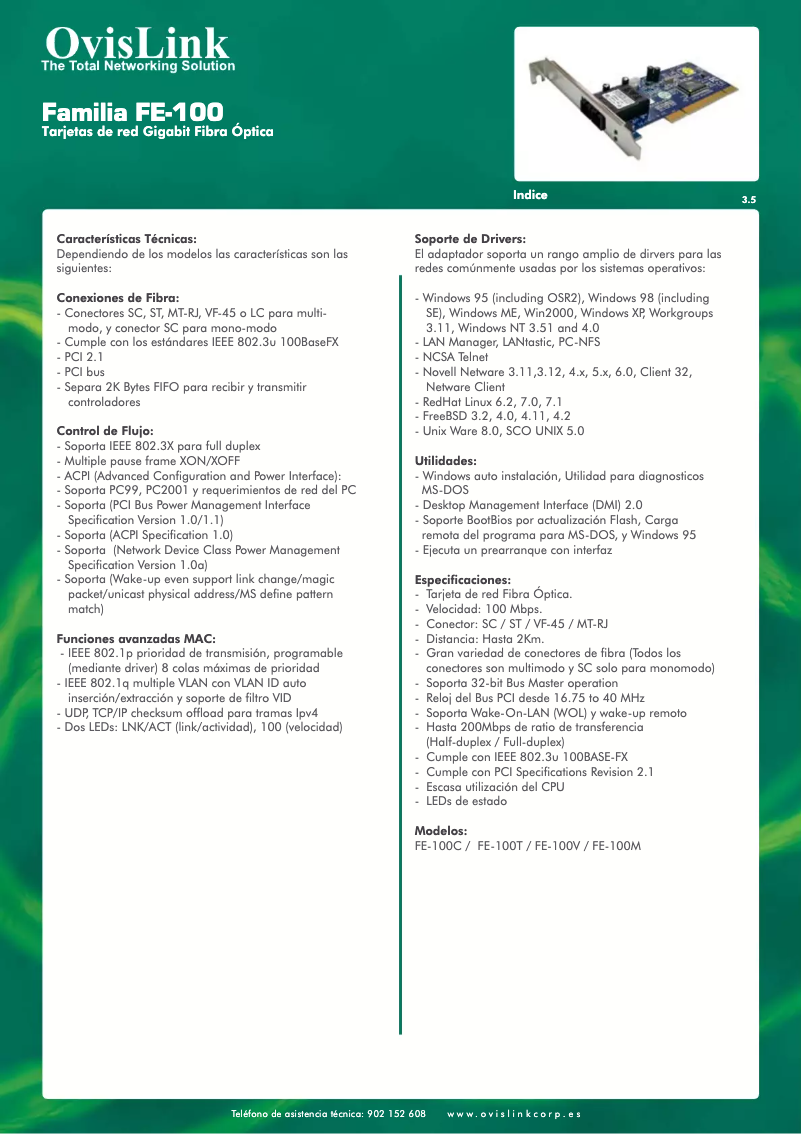 Página 1 del manual Manual de usuario OvisLink FE-100V