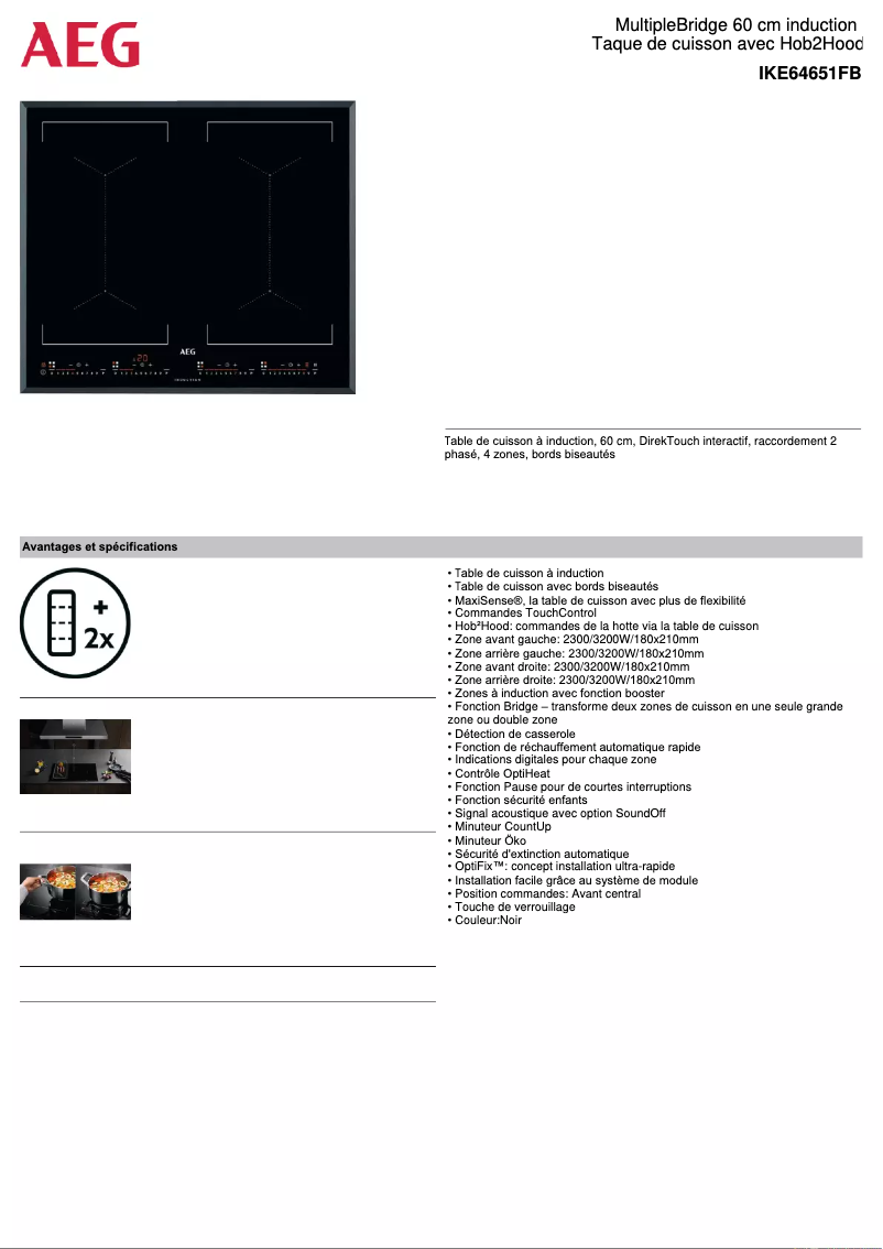 Página 1 del manual Ficha técnica AEG IKE64651FB