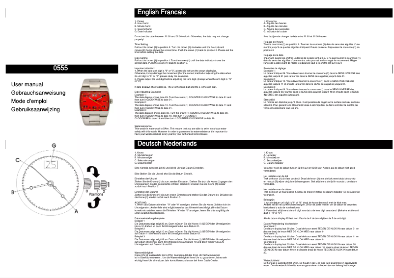 Imagen de la primera página del manual del dispositivo 0555