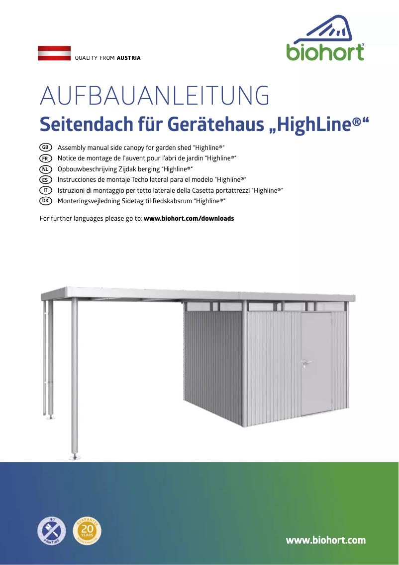 Imagen de la primera página del manual del dispositivo Highline