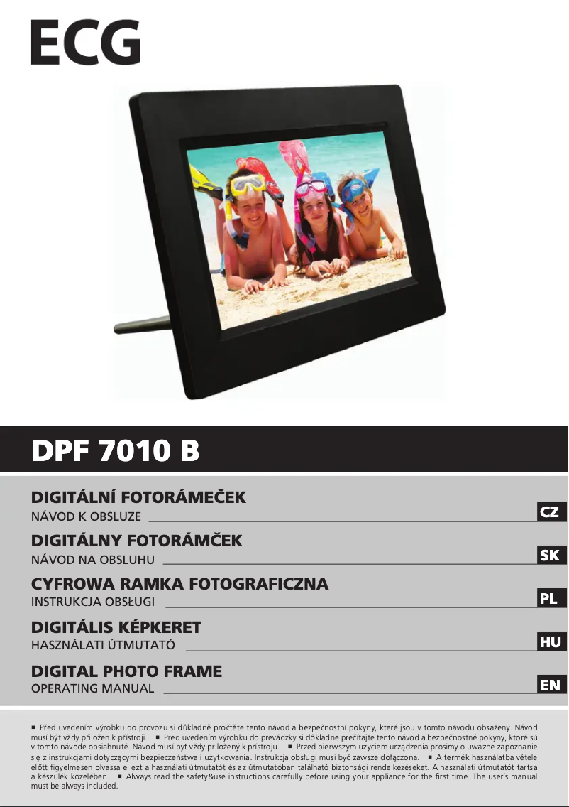 Imagen de la primera página del manual del dispositivo DPF 7010 B