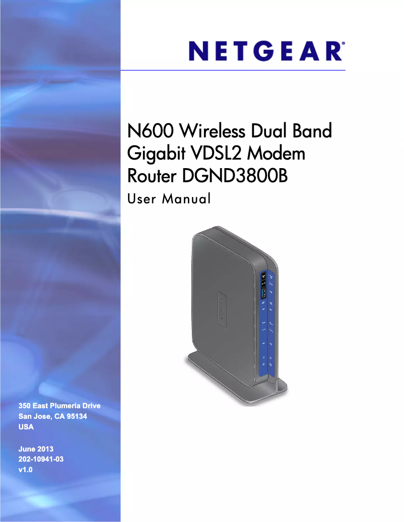 Imagen de la primera página del manual del dispositivo DGND3800B