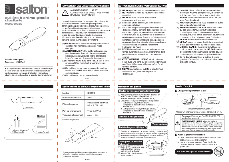 Página 1 del manual Manual de usuario Salton ICS2146