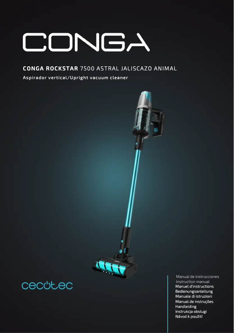 Imagen de la primera página del manual del dispositivo Conga Rockstar 7500 Astral Jaliscazo Animal