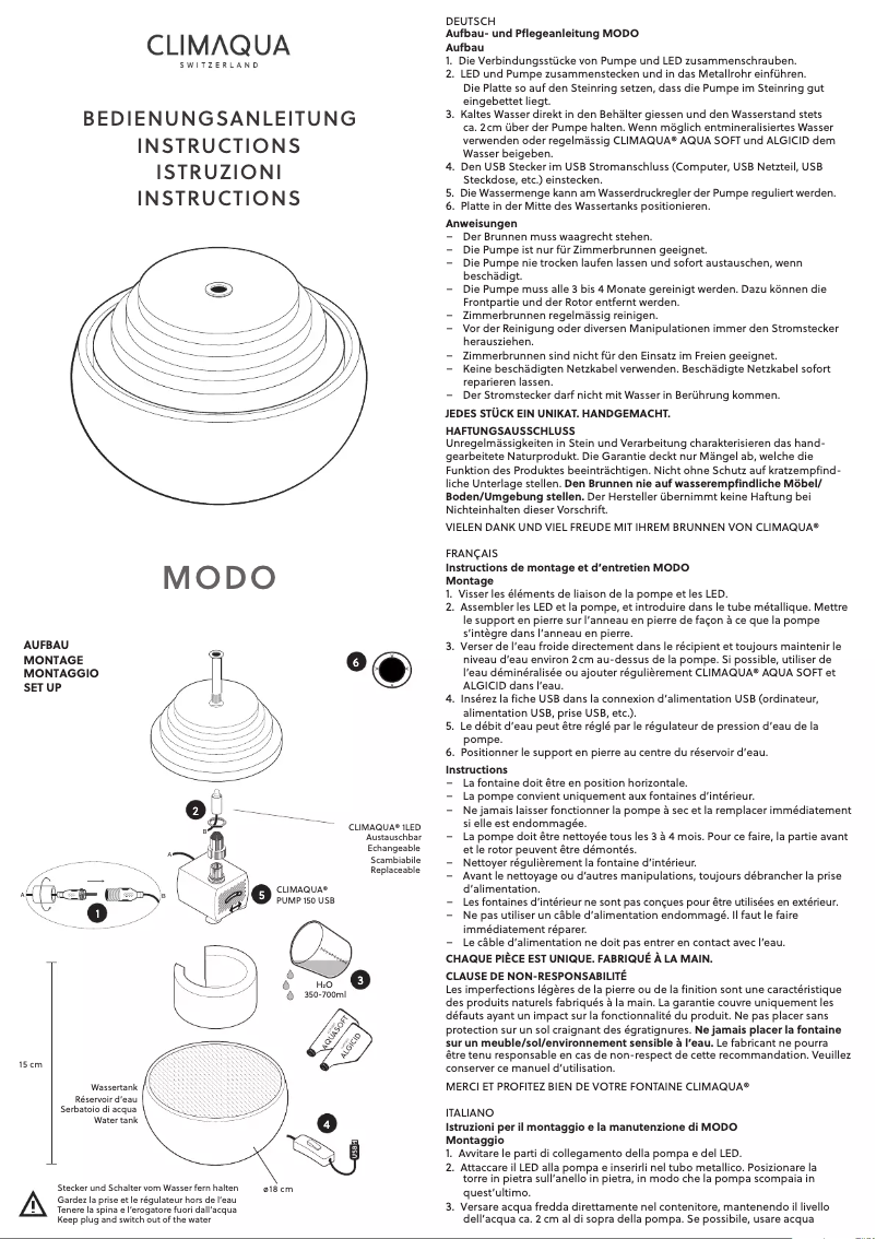 Página 1 del manual Manual de usuario CLIMAQUA MODO