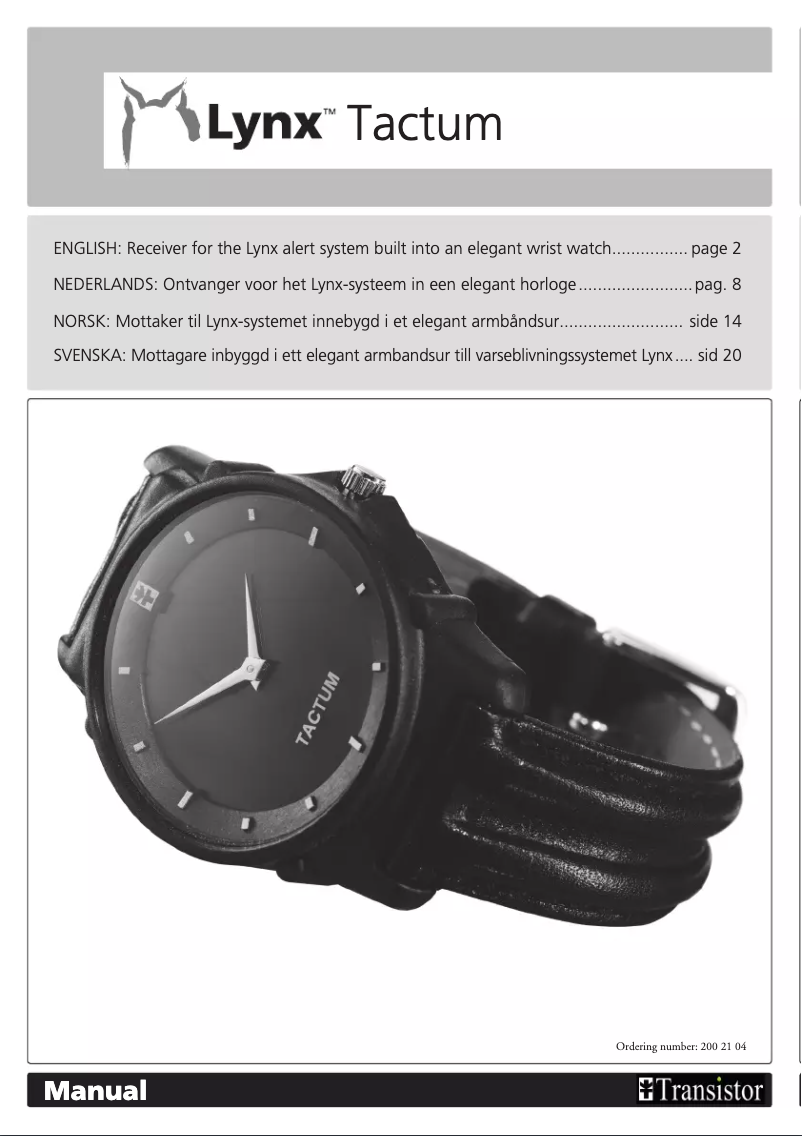 Imagen de la primera página del manual del dispositivo Tactum