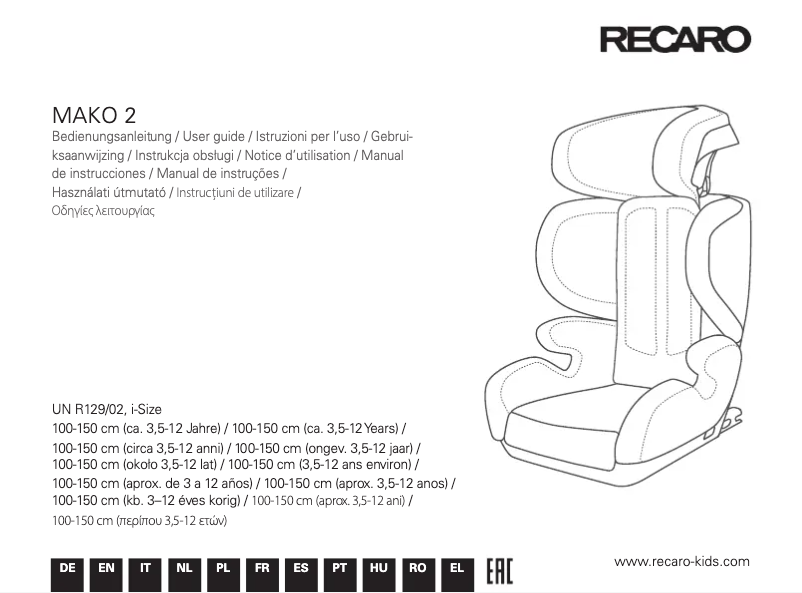 Página nº 1 - Manual de usuario Recaro Mako 2