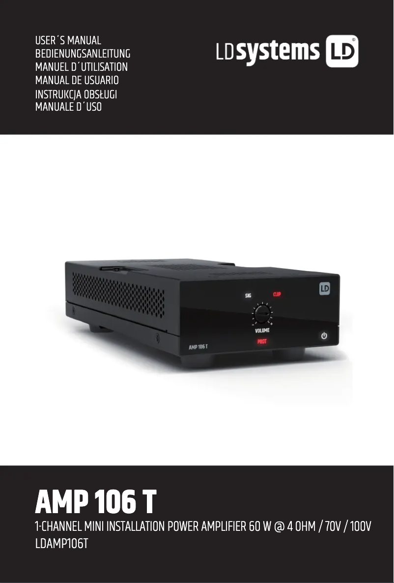 Página nº 1 - Manual de usuario LD Systems AMP 106 T