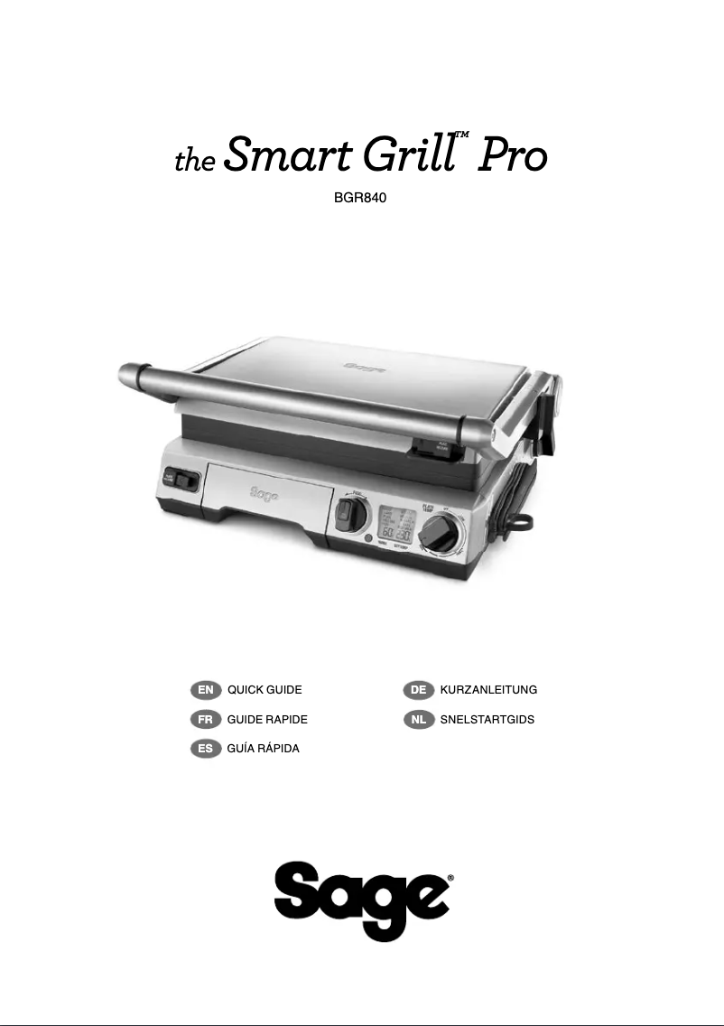 Página 1 del manual Manual de usuario Sage The Smart Grill Pro BGR840