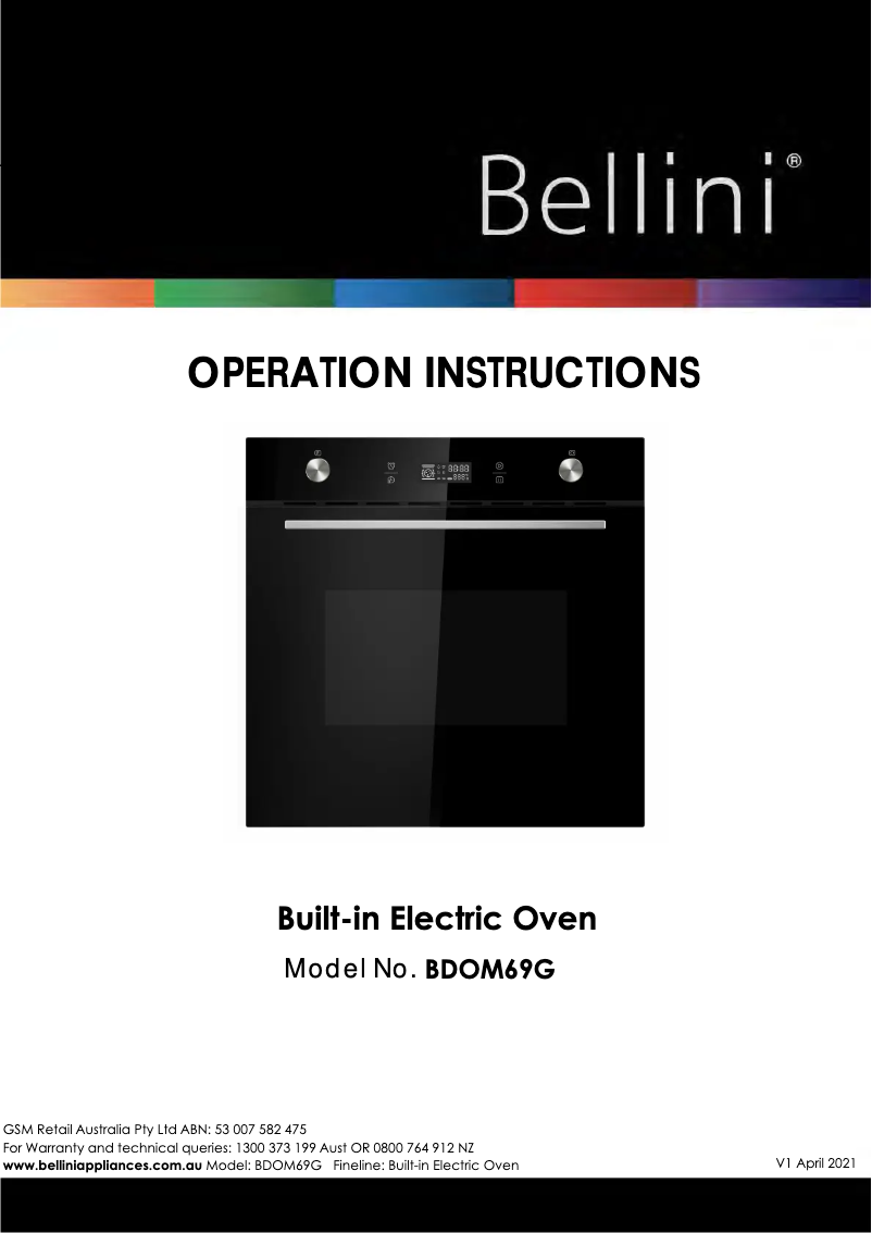 Imagen de la primera página del manual del dispositivo BOM609G