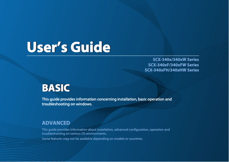 Imagen de la primera página del manual del dispositivo SCX-3400
