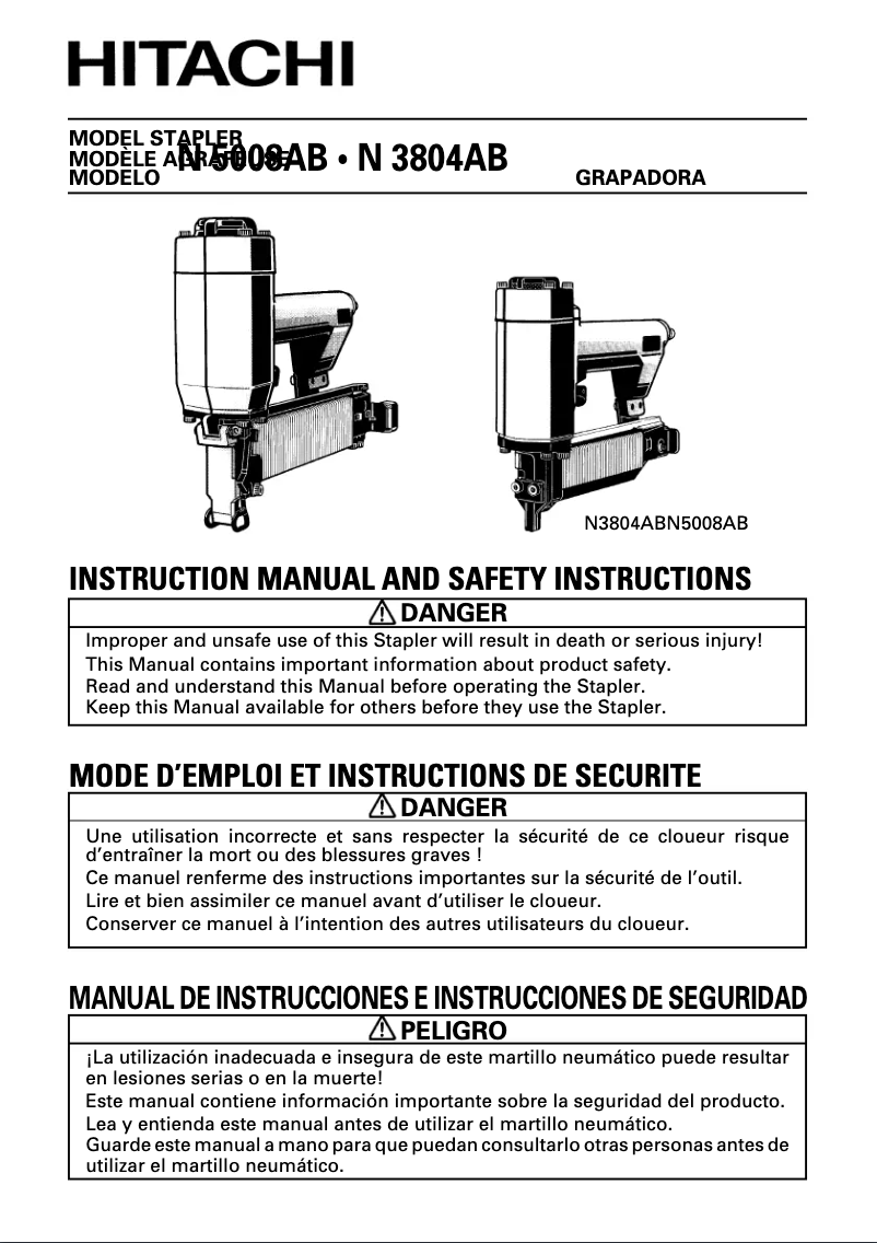 Imagen de la primera página del manual del dispositivo N5008AB