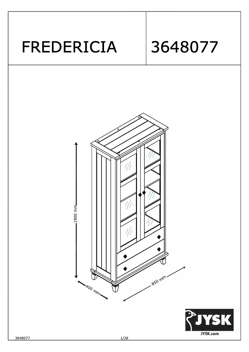 Imagen de la primera página del manual del dispositivo Fredericia