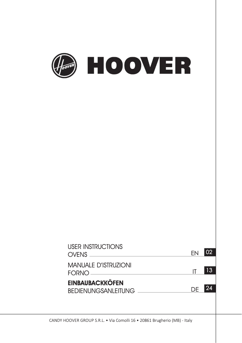 Página 1 del manual Manual de usuario Hoover HOC3U3178INWFD