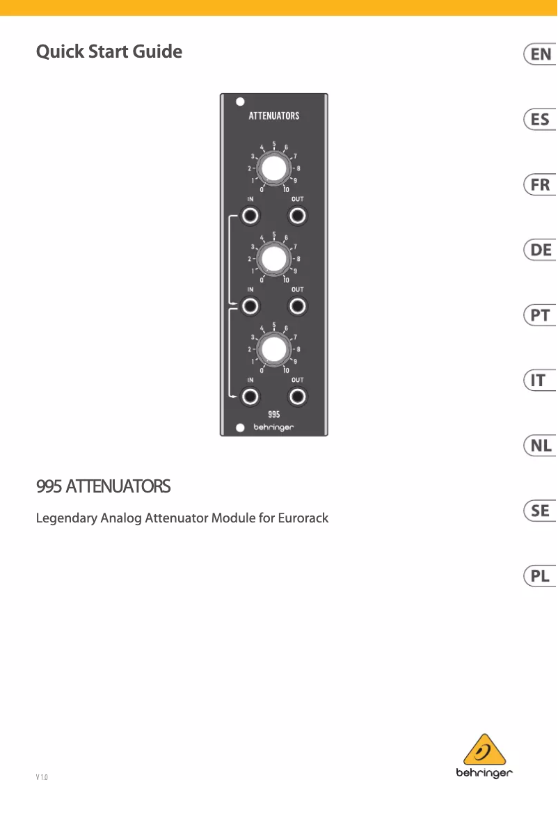 Imagen de la primera página del manual del dispositivo 995 Attenuators