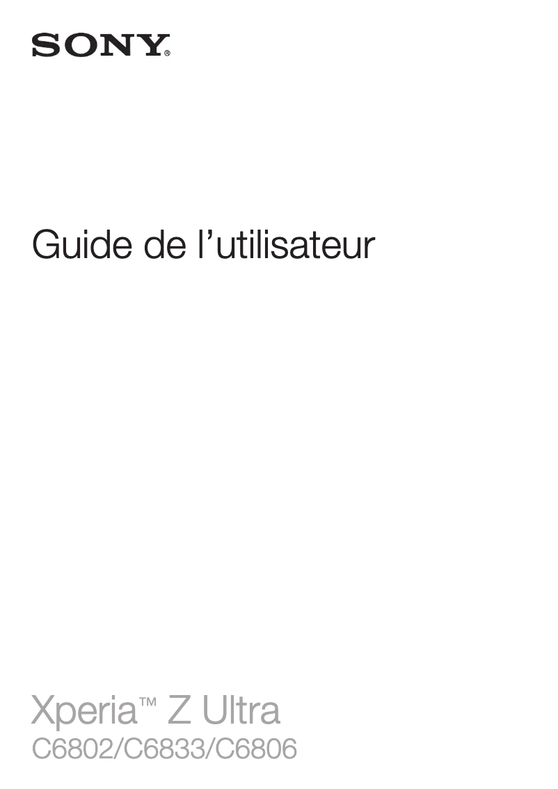 Imagen de la primera página del manual del dispositivo Xperia Z Ultra