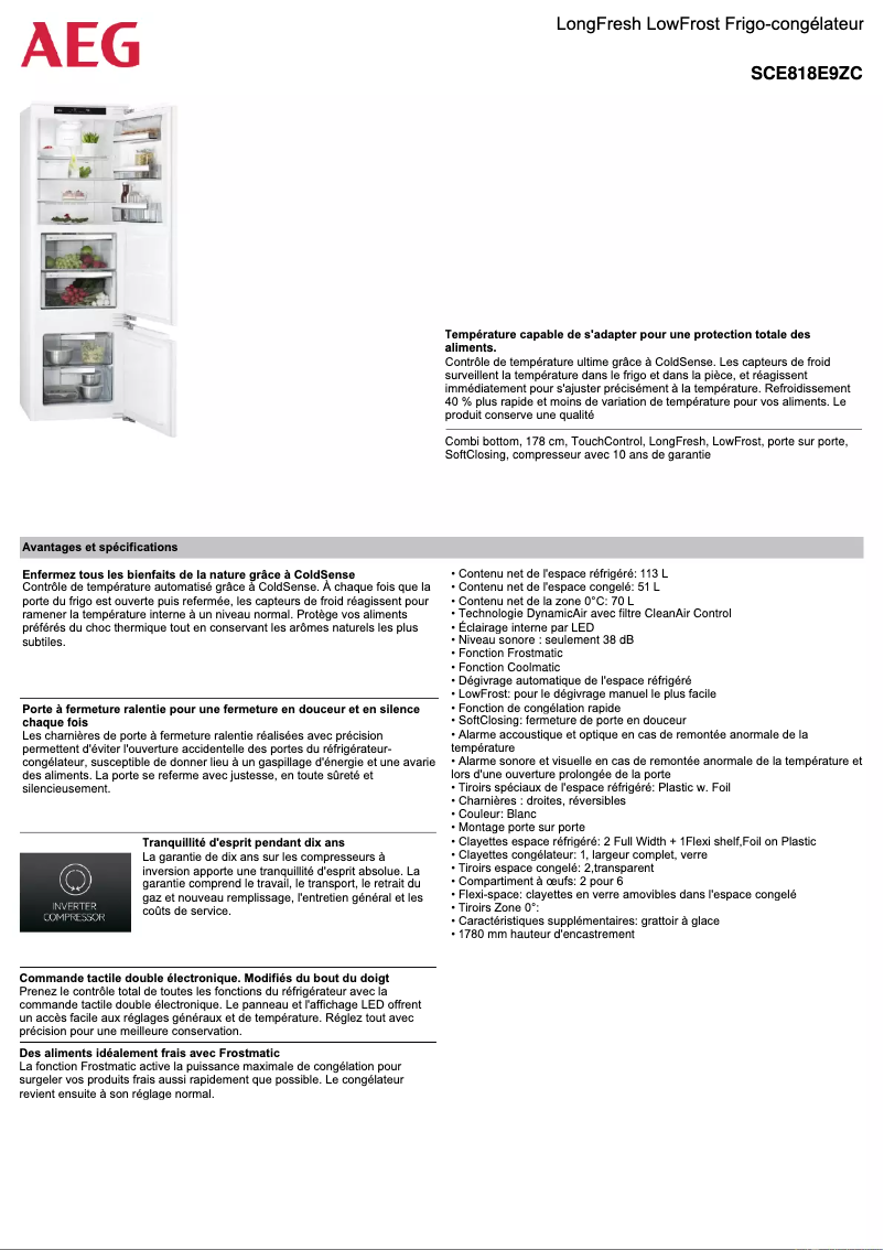 Imagen de la primera página del manual del dispositivo SCE818E9ZC