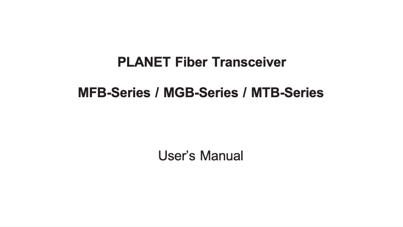 Imagen de la primera página del manual del dispositivo MGB-L70