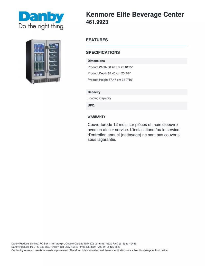 Página nº 1 - Manual de usuario Danby 461.9923