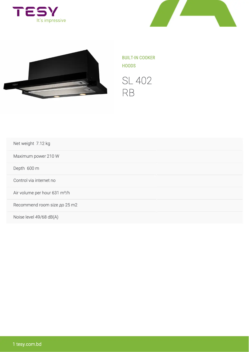 Imagen de la primera página del manual del dispositivo SL 402 RB