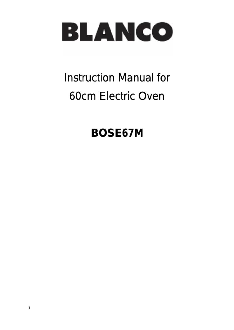 Página 1 del manual Manual de usuario BLANCO BOSE67M