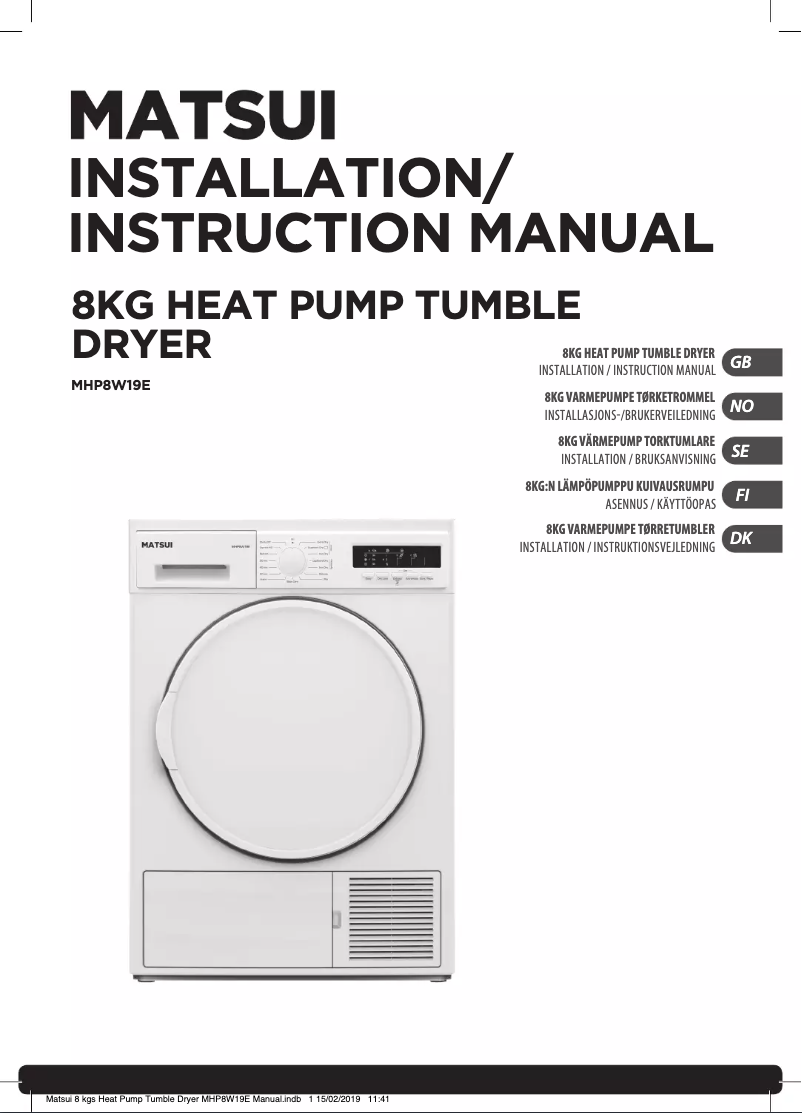 Imagen de la primera página del manual del dispositivo MHP8W19E
