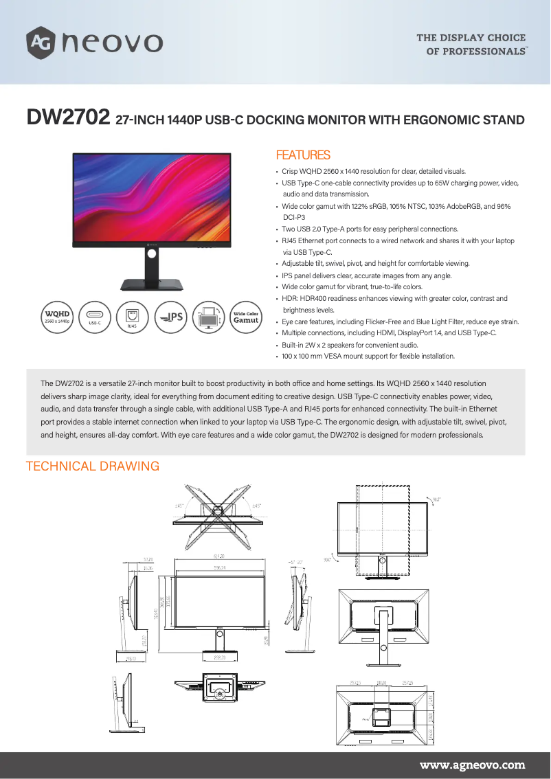 Imagen de la primera página del manual del dispositivo DW2702