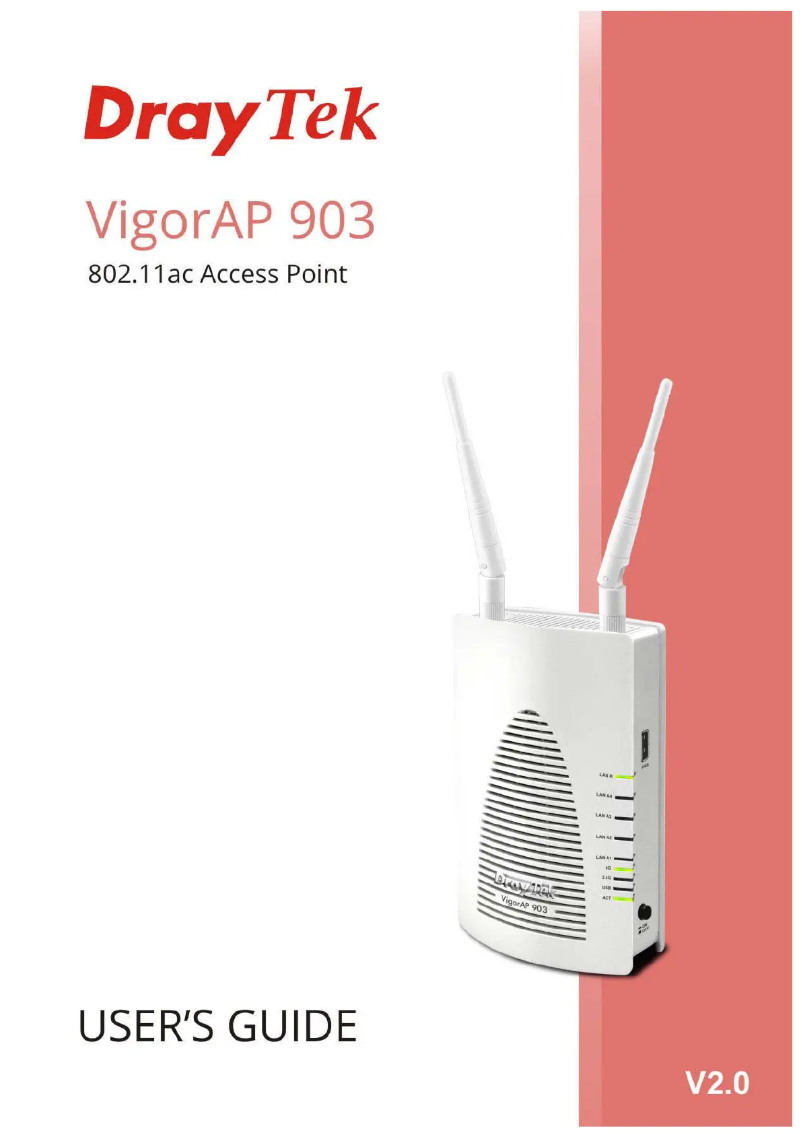 Imagen de la primera página del manual del dispositivo VigorAP 903