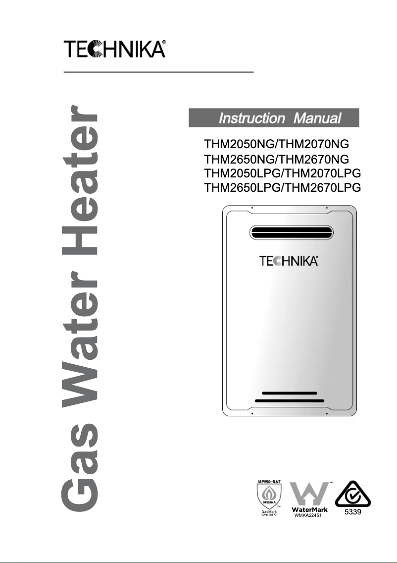 Imagen de la primera página del manual del dispositivo THM2650LPG