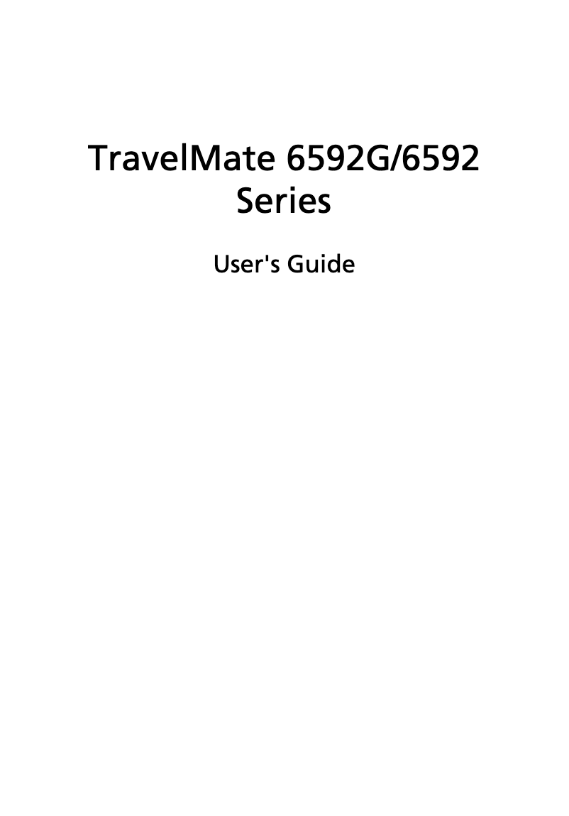 Imagen de la primera página del manual del dispositivo TravelMate 6592G