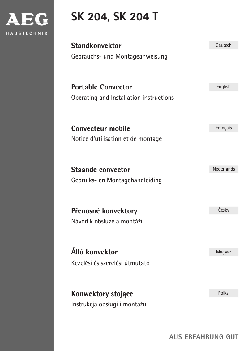 Imagen de la primera página del manual del dispositivo SK 204 T