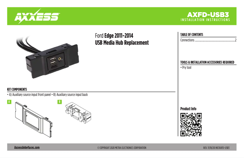 Imagen de la primera página del manual del dispositivo AXFD-USB3