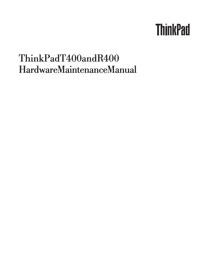 Imagen de la primera página del manual del dispositivo ThinkPad R400