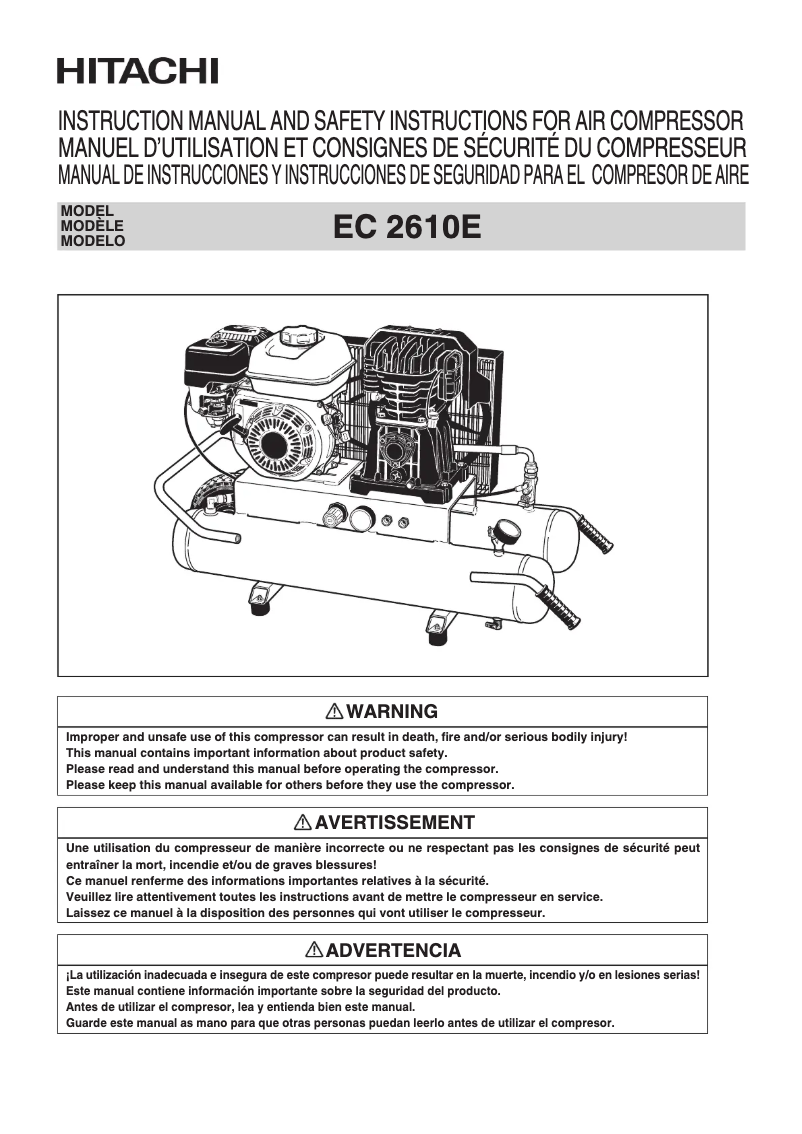 Imagen de la primera página del manual del dispositivo EC2610E