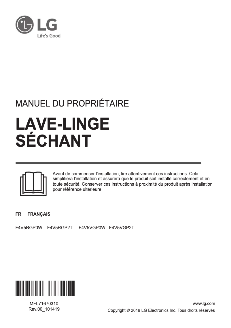 Imagen de la primera página del manual del dispositivo F4V5RGP0W