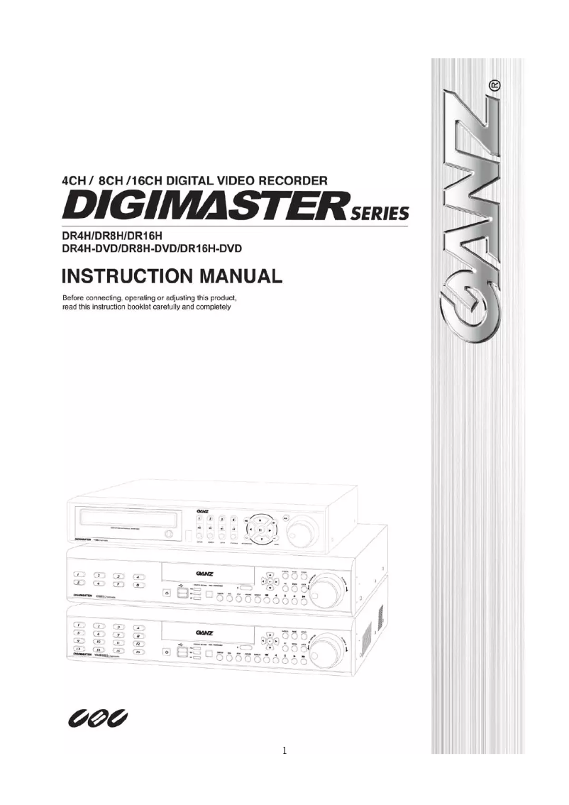 Página nº 1 - Manual de usuario Ganz Digimaster DR8H