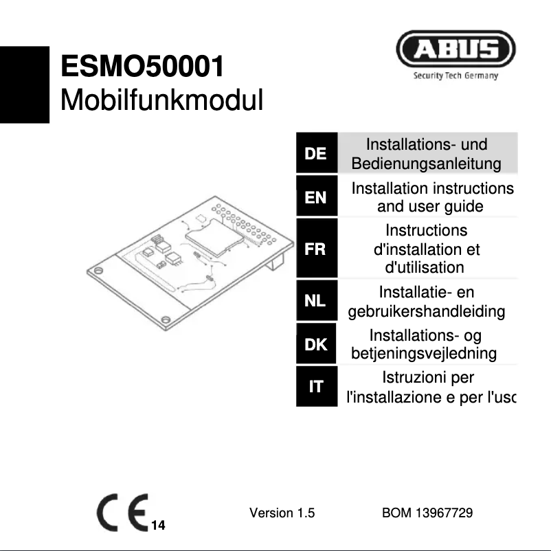 Imagen de la primera página del manual del dispositivo ESMO50001