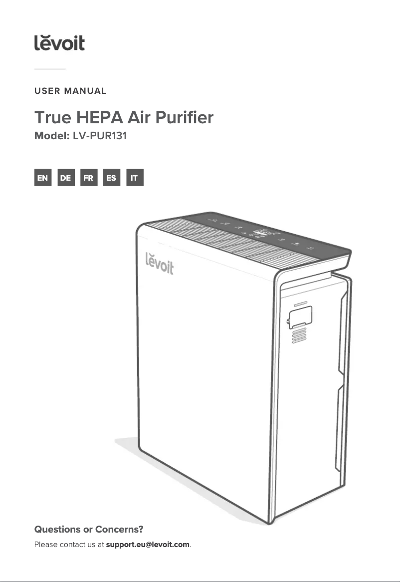 Imagen de la primera página del manual del dispositivo LV-PUR131