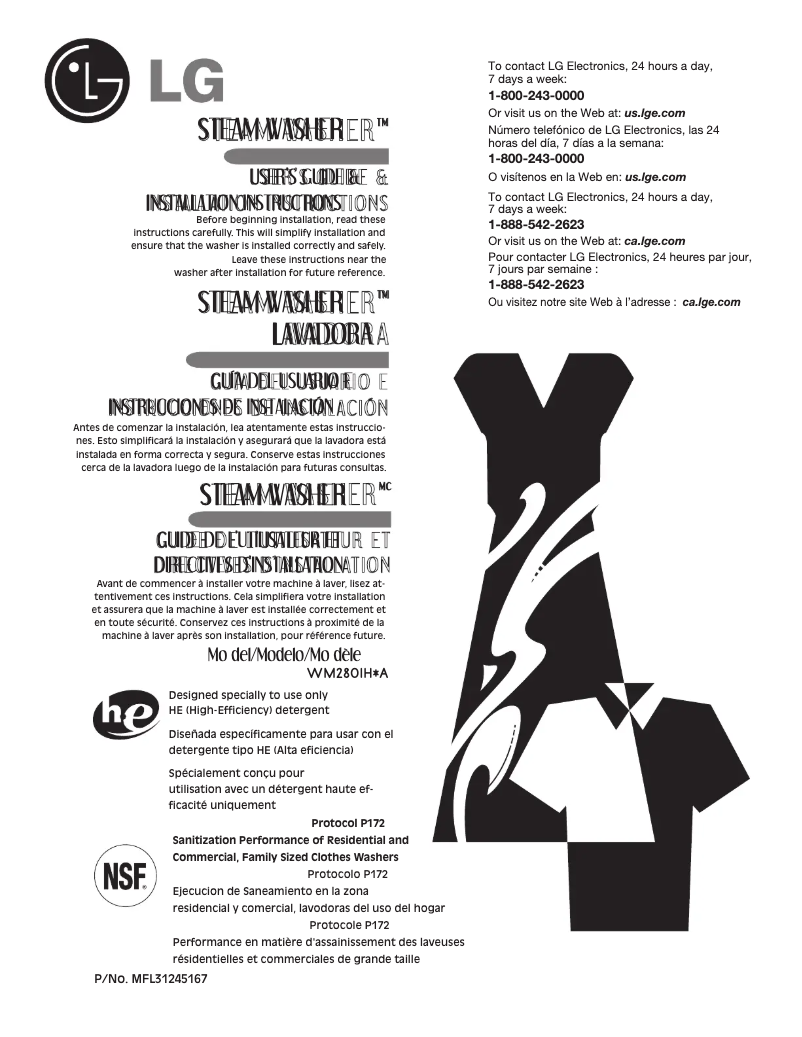 Página 1 del manual Manual de usuario LG F1354FDS