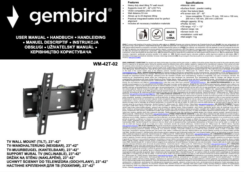 Imagen de la primera página del manual del dispositivo WM-42T-02
