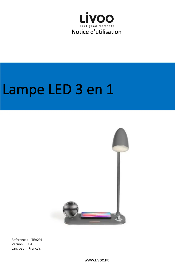 Imagen de la primera página del manual del dispositivo TEA291G