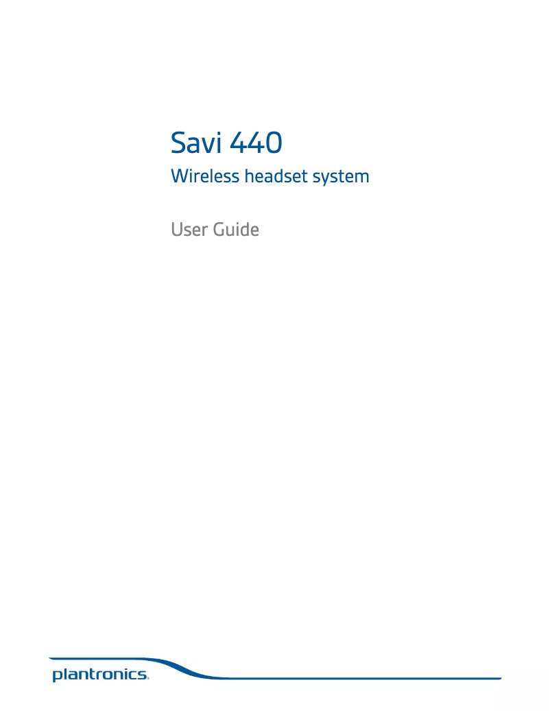 Página nº 1 - Manual de usuario Plantronics Savi W440