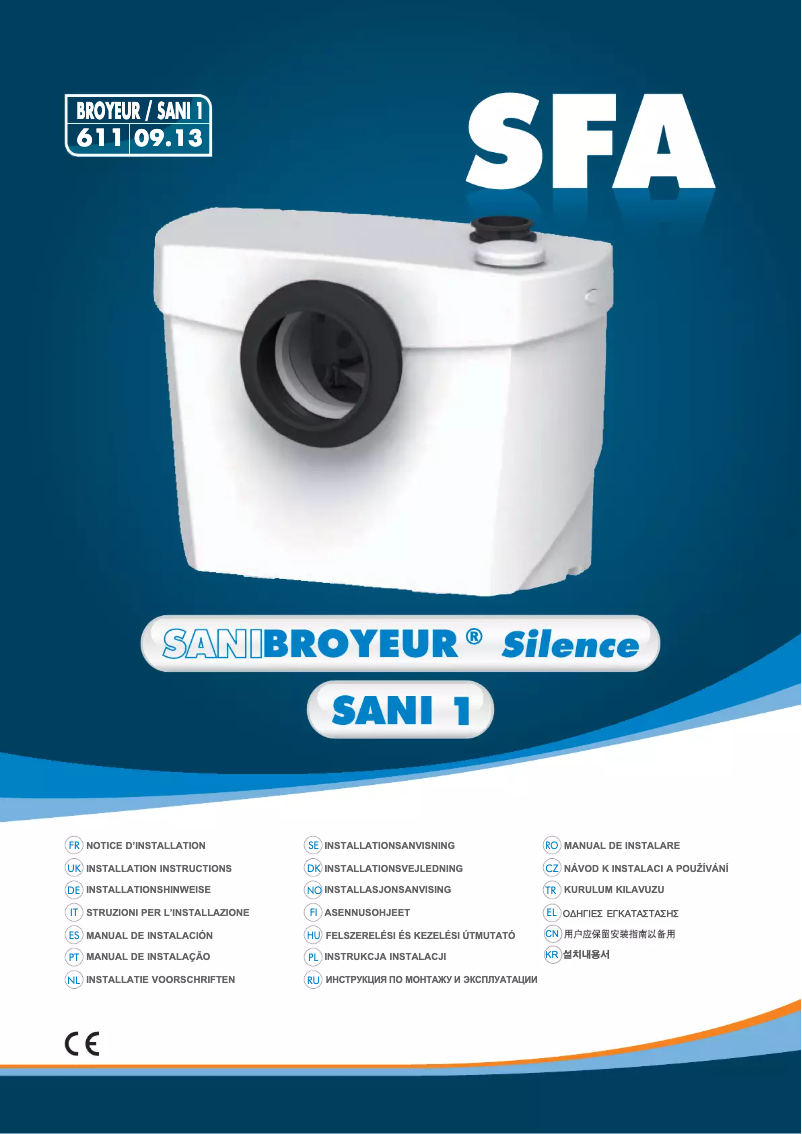 Imagen de la primera página del manual del dispositivo SANI 1