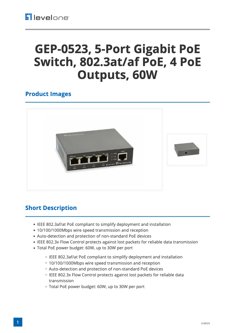 Imagen de la primera página del manual del dispositivo GEP-0523