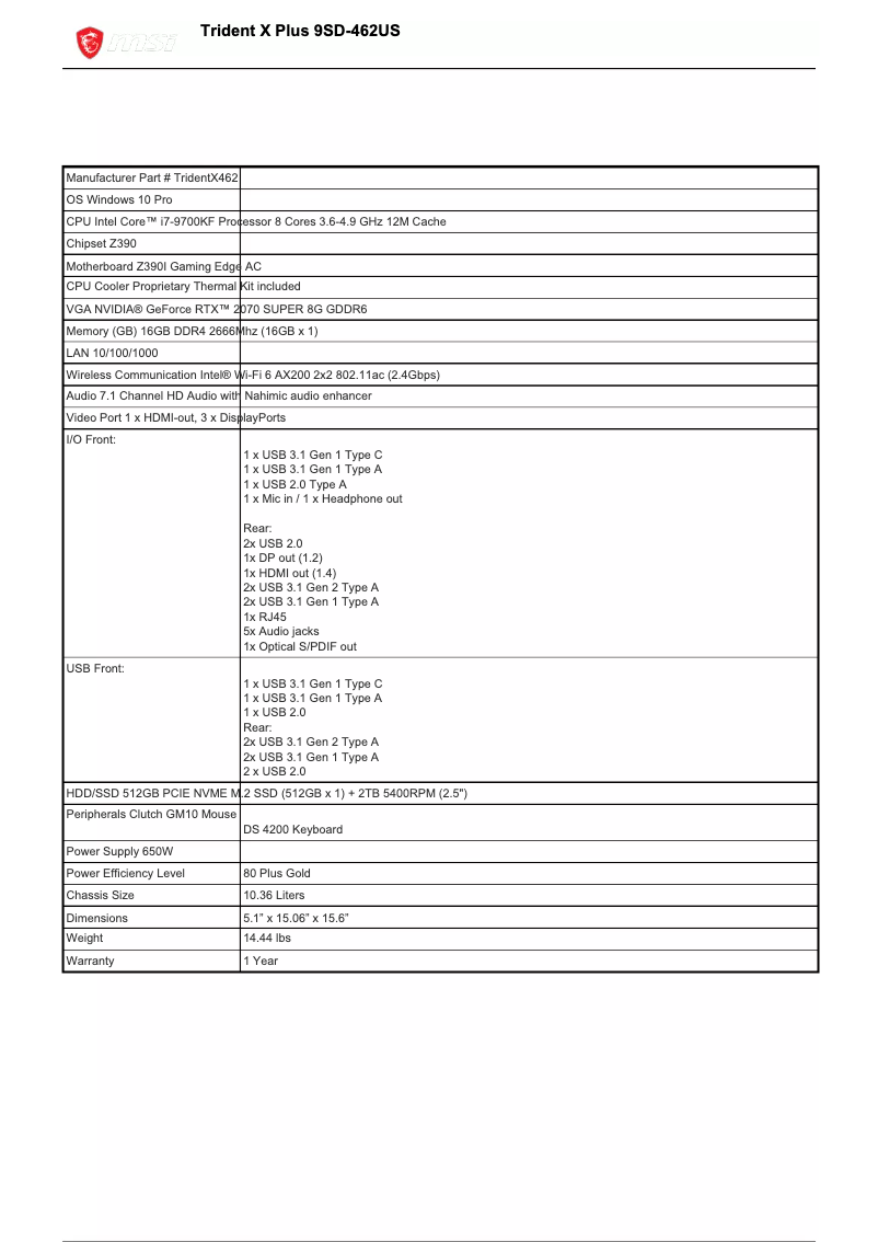 Imagen de la primera página del manual del dispositivo Trident X Plus