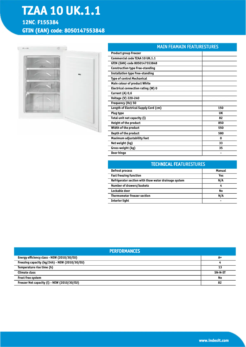 Página nº 1 - Manual de usuario Indesit TZAA 10 UK.1.1